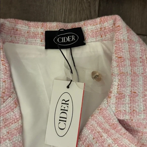 Cider Pink and White Tweed Jacket small jacket med skirt - Picture 2 of 3